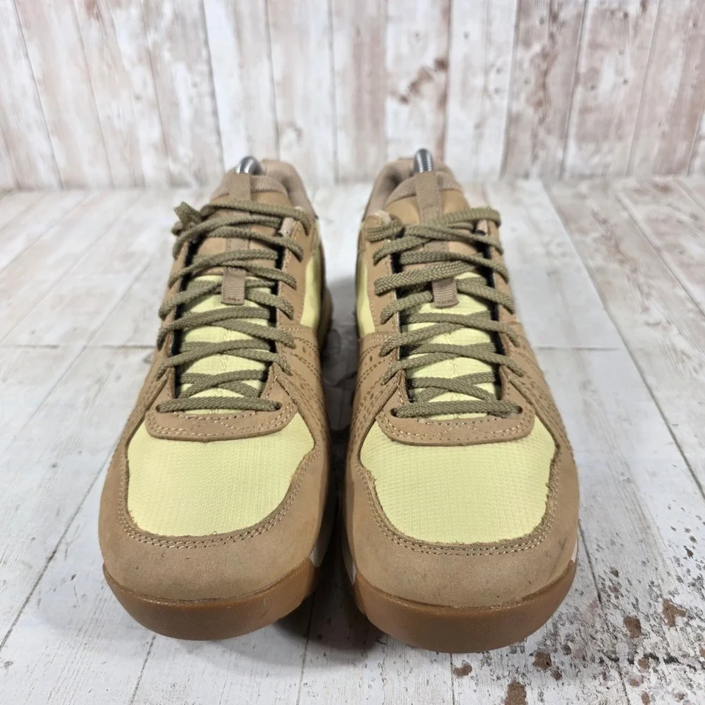 Oboz Womens Low Top Hiking Shoes Tan Yellow Nubuck Mesh Trail Sneakers 10.5 US